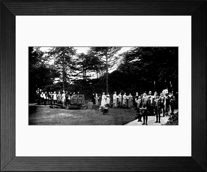 Framed Print : Garden Fete in the grounds of Otterspool House, Liverpool:play adapted from Chaucer, 1895. Creator: Unknown Framed Print : Garden Fete in the grounds of Otterspool House, Liverpool:play adapted from Chaucer, 1895. Creator: Unknown
