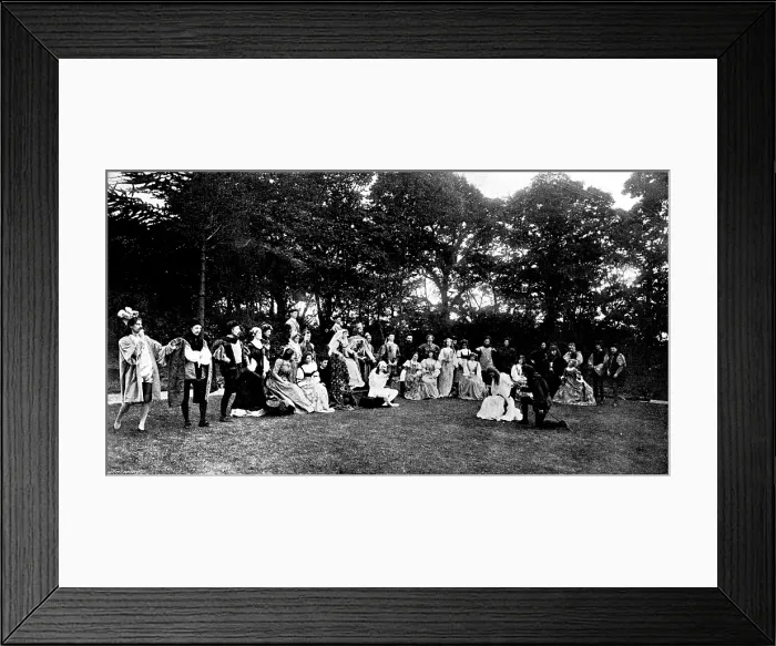 Framed Print : Garden Fete in the grounds of Otterspool House, Liverpool:play adapted from Chaucer, 1895. Creator: Unknown Framed Print : Garden Fete in the grounds of Otterspool House, Liverpool:play adapted from Chaucer, 1895. Creator: Unknown