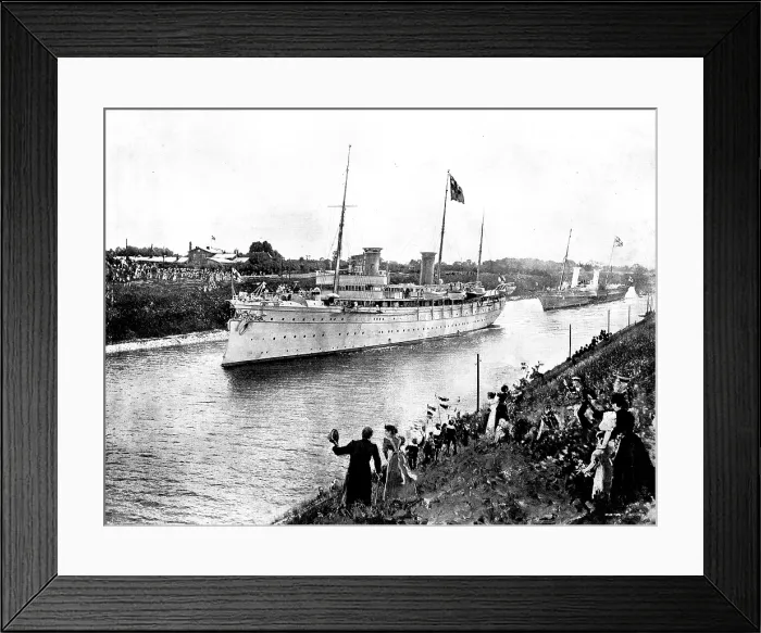 Framed Print : The Kaiser's Yacht, the 'Hohenzollern, ' leading the procession through the Canal, 1895 Framed Print : The Kaiser's Yacht, the 'Hohenzollern, ' leading the procession through the Canal, 1895