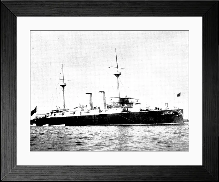 Framed Print : The Spanish-American War: Spanish war-ships - Infanta Maria Teresa, first class belted cruiser, 1898 Creator: Symonds & Co