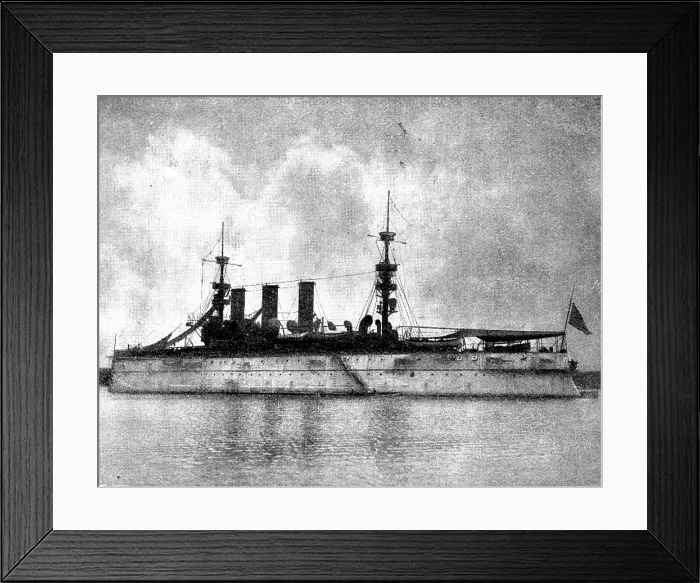 Framed Print : The Spanish-American War: US war-ships - New York, twin-screw armoured cruiser...off Havana, 1898. Creator: Symonds & Co Framed Print : The Spanish-American War: US war-ships - New York, twin-screw armoured cruiser...off Havana, 1898. Creator: Symonds & Co