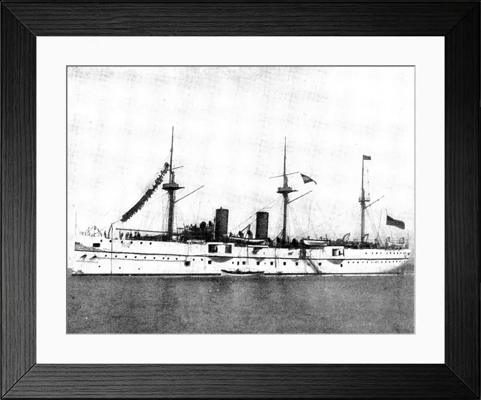 Framed Print : The Spanish-American War: US war-ships - San Francisco, twin-screw cruiser, 1898. Creator: Symonds & Co Framed Print : The Spanish-American War: US war-ships - San Francisco, twin-screw cruiser, 1898. Creator: Symonds & Co