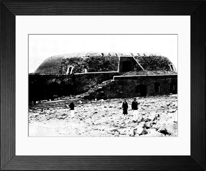 Framed Print : The Chinese Question:Fort on Itan Island, after Admiral Ting's last stand...in 1895, (1898) Framed Print : The Chinese Question:Fort on Itan Island, after Admiral Ting's last stand...in 1895, (1898)