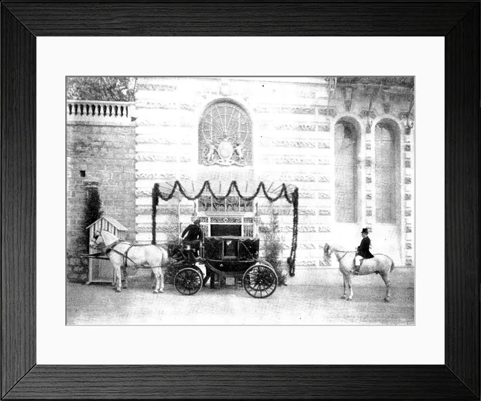 Framed Print : The Queen's Visit to the Riviera: arranging the platform for Her Majesty to alight...Cimiez, 1898 Framed Print : The Queen's Visit to the Riviera: arranging the platform for Her Majesty to alight...Cimiez, 1898