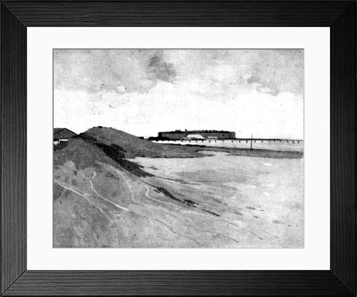 Framed Print : The Spanish-American War: views of Key West... Fort Taylor, with large sand battery... 1898. Creator: Unknown Framed Print : The Spanish-American War: views of Key West... Fort Taylor, with large sand battery... 1898. Creator: Unknown