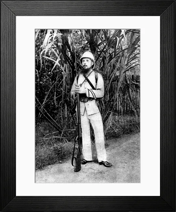 Framed Print : French Aggressions in West Africa: types of French and native soldiery engaged in the advance, 1898. Creator: Unknown Framed Print : French Aggressions in West Africa: types of French and native soldiery engaged in the advance, 1898. Creator: Unknown