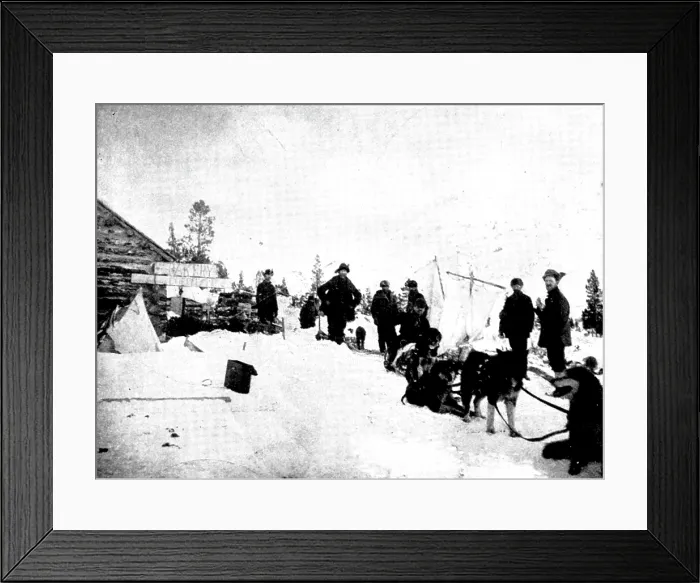 Framed Print : On the Way to Klondike: views of Wrangel, Alaska, and the Stikine-Teslin and Chilcoot Routes, 1898. Creator: Unknown Framed Print : On the Way to Klondike: views of Wrangel, Alaska, and the Stikine-Teslin and Chilcoot Routes, 1898. Creator: Unknown