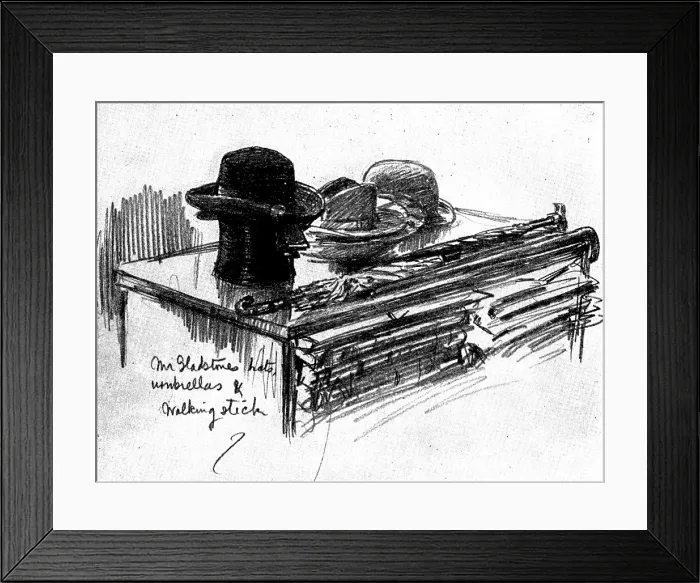 Framed Print : The Death of Mr. Gladstone: a sketch at Hawarden Castle, 1898. Creator: Unknown Framed Print : The Death of Mr. Gladstone: a sketch at Hawarden Castle, 1898. Creator: Unknown
