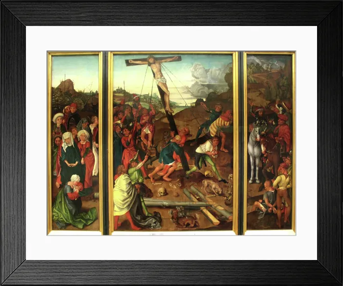 Framed Print : Raising of the Cross, c1480-1500. Creator: Copy after Master of the Stotteritz Altar Framed Print : Raising of the Cross, c1480-1500. Creator: Copy after Master of the Stotteritz Altar
