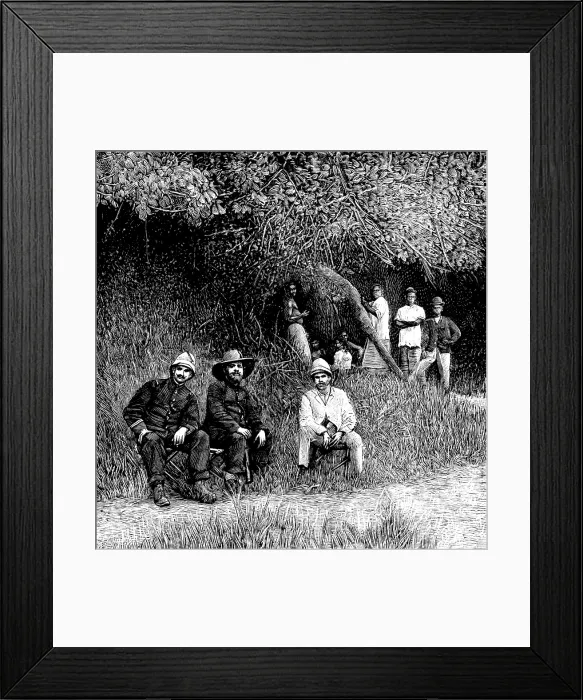Framed Print : Lieutenants Simon and Castellani, of the Marchand Expedition, in the Mayombe Forest, 1898. Creator: Unknown Framed Print : Lieutenants Simon and Castellani, of the Marchand Expedition, in the Mayombe Forest, 1898. Creator: Unknown