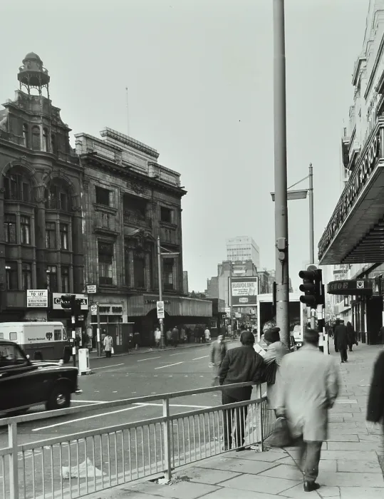 Framed Print : 1-5 Tottenham Court Road, Westminster LB, London: looking north, 1975. Creator: Unknown Framed Print : 1-5 Tottenham Court Road, Westminster LB, London: looking north, 1975. Creator: Unknown