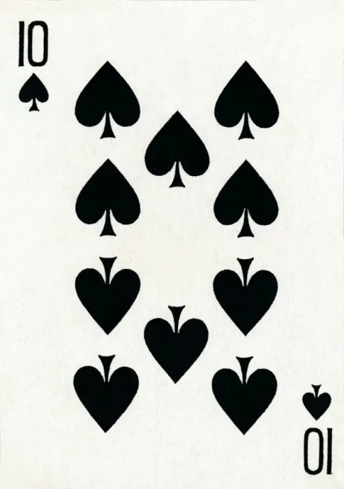 Framed Print : 10 of Spades from a deck of Goodall & Son Ltd. playing cards, c1940 Framed Print : 10 of Spades from a deck of Goodall & Son Ltd. playing cards, c1940