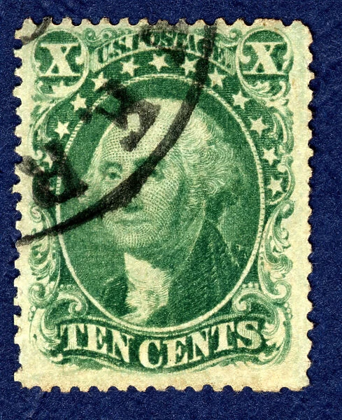 10c Washington type II single, 1857. Creator: Toppan, Carpenter & Company