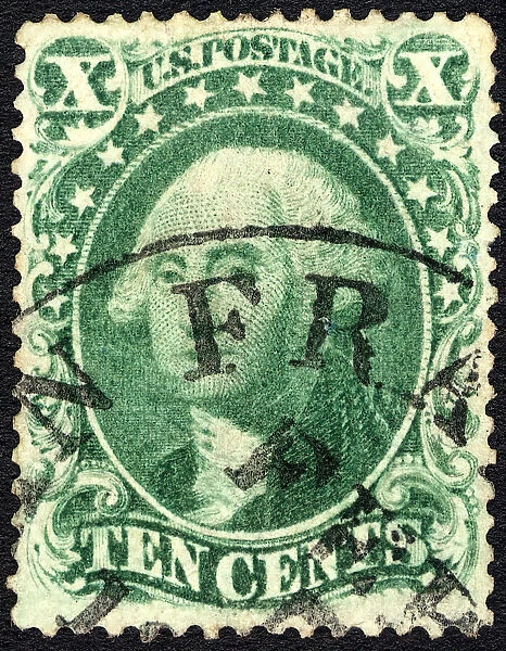 10c Washington type IV single, 1857. Creator: Unknown