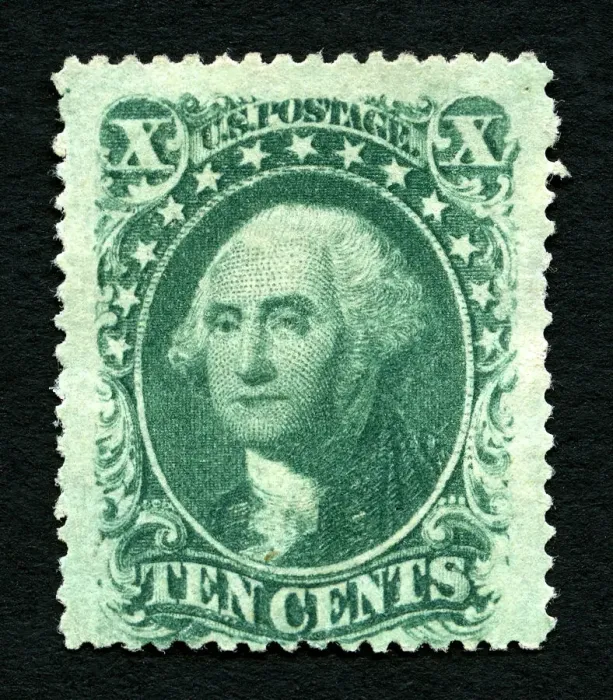 Framed Print : 10c Washington type V single, 1859. Creator: Unknown