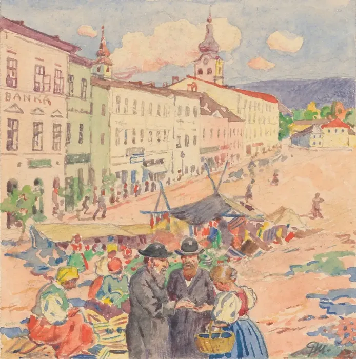 Framed Print : 11.- At the Market, 1932. Creator: Gustav Mally Framed Print : 11.- At the Market, 1932. Creator: Gustav Mally
