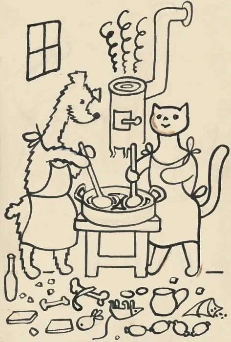 Framed Print : 11. The Tale of the Dog and the Cat, around 1928. Creator: Josef Capek Framed Print : 11. The Tale of the Dog and the Cat, around 1928. Creator: Josef Capek