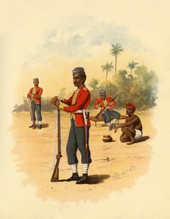 Framed Print : 11th Bengal Native Infantry, 1890. Creator: Godfrey Douglas Giles