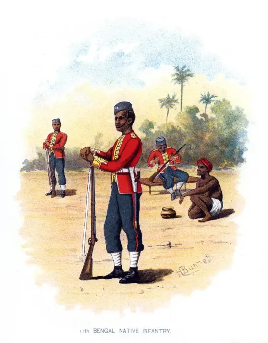 Framed Print : 11th Bengal Native Infantry, c1890. Artist: H Bunnett Framed Print : 11th Bengal Native Infantry, c1890. Artist: H Bunnett