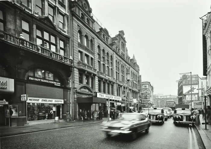 Framed Print : 12-26 Shaftesbury Avenue, Westminster LB, London: looking to Piccadilly Circus, taxi, traffic, 1973. Creator: Unknown Framed Print : 12-26 Shaftesbury Avenue, Westminster LB, London: looking to Piccadilly Circus, taxi, traffic, 1973. Creator: Unknown