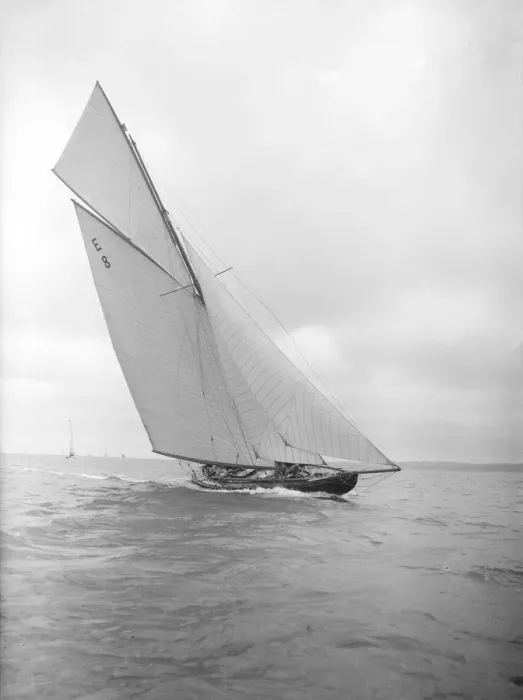 Framed Print : The 12 Metre sailing yacht Rollo racing upwind, 1911. Creator: Kirk & Sons of Cowes Framed Print : The 12 Metre sailing yacht Rollo racing upwind, 1911. Creator: Kirk & Sons of Cowes