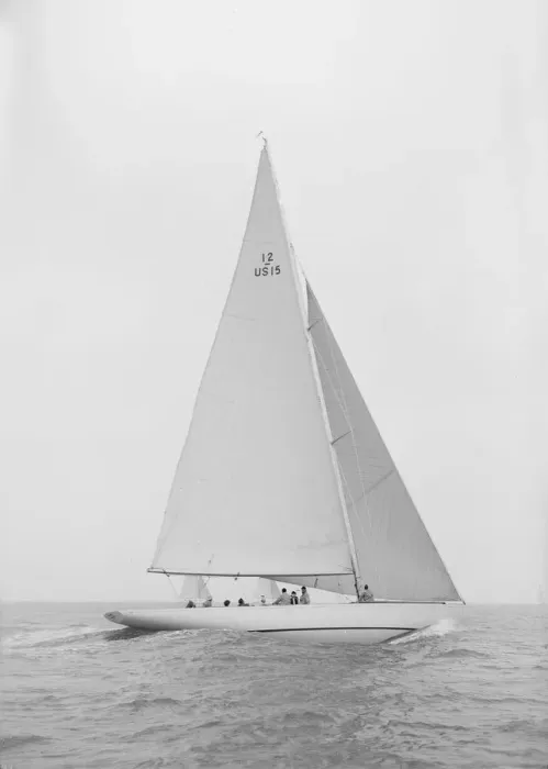 Framed Print : The 12 Metre Vim sailing close-hauled, 1939. Creator: Kirk & Sons of Cowes Framed Print : The 12 Metre Vim sailing close-hauled, 1939. Creator: Kirk & Sons of Cowes