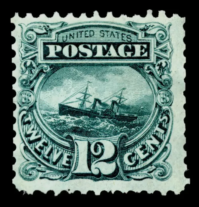 Framed Print : 12c S. S. Adriatic re-issue single, 1875. Creator: National Bank Note Company Framed Print : 12c S. S. Adriatic re-issue single, 1875. Creator: National Bank Note Company