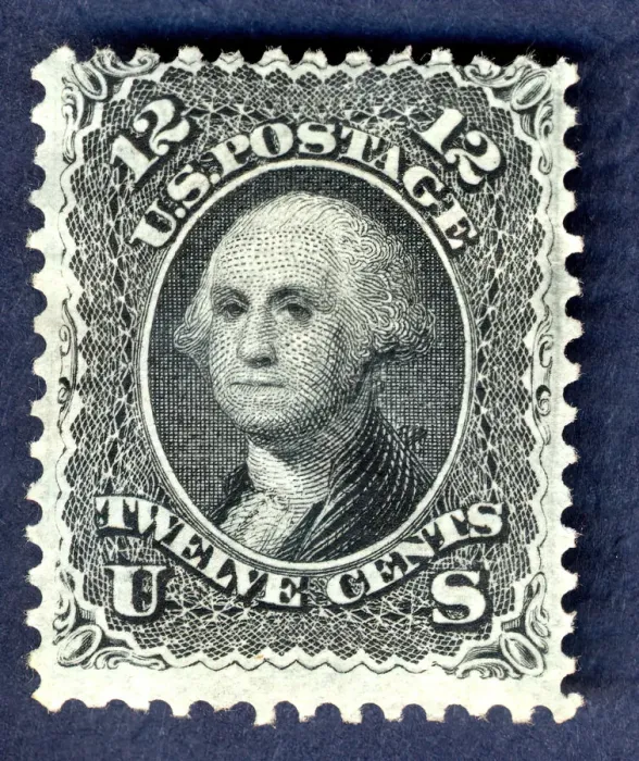 Framed Print : 12c Washington E Grill single, 1867. Creator: National Bank Note Company Framed Print : 12c Washington E Grill single, 1867. Creator: National Bank Note Company