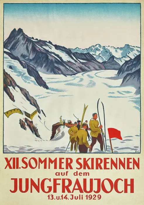 Framed Print : The 12th Summer ski race on the Jungfraujoch, 1929. Creator: Cardinaux; Emil (1877-1936) Framed Print : The 12th Summer ski race on the Jungfraujoch, 1929. Creator: Cardinaux; Emil (1877-1936)