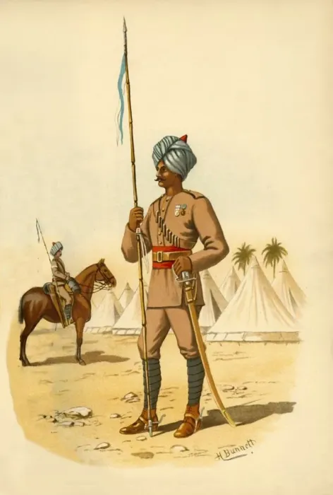 Framed Print : The 13th Bengal Lancers, 1890. Creator: Godfrey Douglas Giles Framed Print : The 13th Bengal Lancers, 1890. Creator: Godfrey Douglas Giles