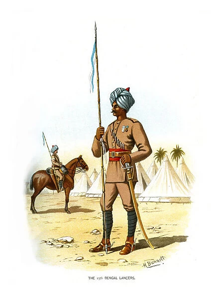 The 13th Bengal Lancers, c1890. Artist: H Bunnett