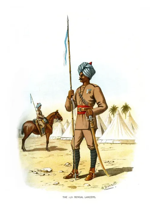 Framed Print : The 13th Bengal Lancers, c1890. Artist: H Bunnett Framed Print : The 13th Bengal Lancers, c1890. Artist: H Bunnett
