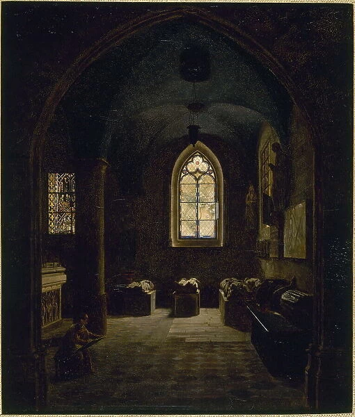 The 13th century room at the Museum of French Monuments, 1816. Creator: Leon Mathieu Cochereau