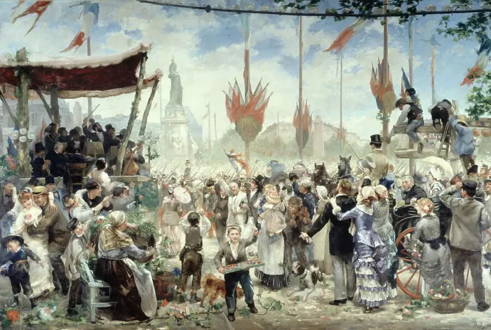 Framed Print : 14 Juillet 1880, inauguration du monument à la République, 1882. Creator: Alfred Philippe Roll Framed Print : 14 Juillet 1880, inauguration du monument à la République, 1882. Creator: Alfred Philippe Roll