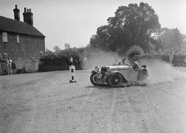 1496 cc Singer competing in the Singer CC Rushmere Hill Climb, Shropshire 1935. Artist