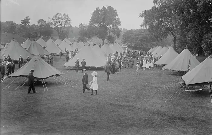 Framed Print : 14th Infantry Camp, Prospect Park, between c1915 and c1920. Creator: Bain News Service Framed Print : 14th Infantry Camp, Prospect Park, between c1915 and c1920. Creator: Bain News Service
