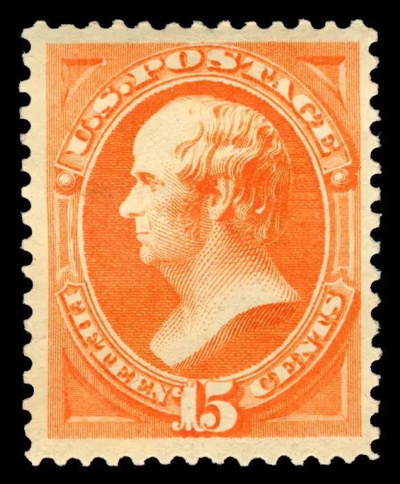 Framed Print : 15c Daniel Webster single, 1879. Creator: American Bank Note Company Framed Print : 15c Daniel Webster single, 1879. Creator: American Bank Note Company