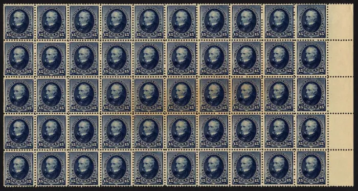 Framed Print : 15c Henry Clay block of fifty, February 22, 1890. Creator: American Bank Note Company Framed Print : 15c Henry Clay block of fifty, February 22, 1890. Creator: American Bank Note Company