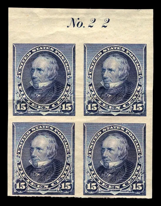 Framed Print : 15c Henry Clay proof plate block of four, February 22, 1890 Framed Print : 15c Henry Clay proof plate block of four, February 22, 1890