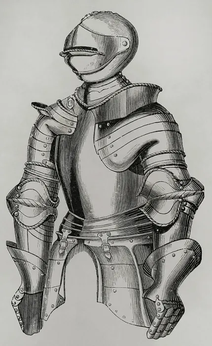 Framed Print : 15th century flat armour, French, 1877. Creator: Unknown Framed Print : 15th century flat armour, French, 1877. Creator: Unknown