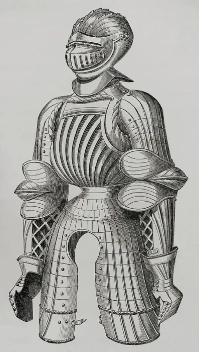 Framed Print : 15th century rounded armour, called Maximilian armour, 1877. Creator: Unknown Framed Print : 15th century rounded armour, called Maximilian armour, 1877. Creator: Unknown