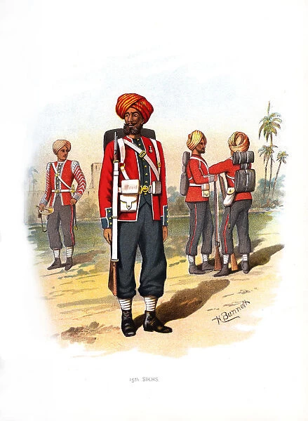 15th Sikhs, c1890. Artist: H Bunnett