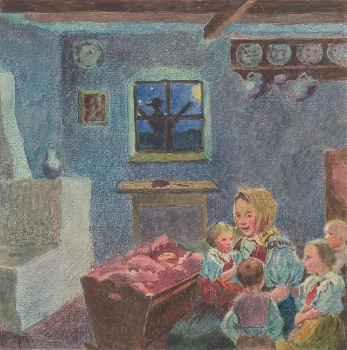 Framed Print : 16.- Mother with children, 1932. Creator: Gustav Mally Framed Print : 16.- Mother with children, 1932. Creator: Gustav Mally