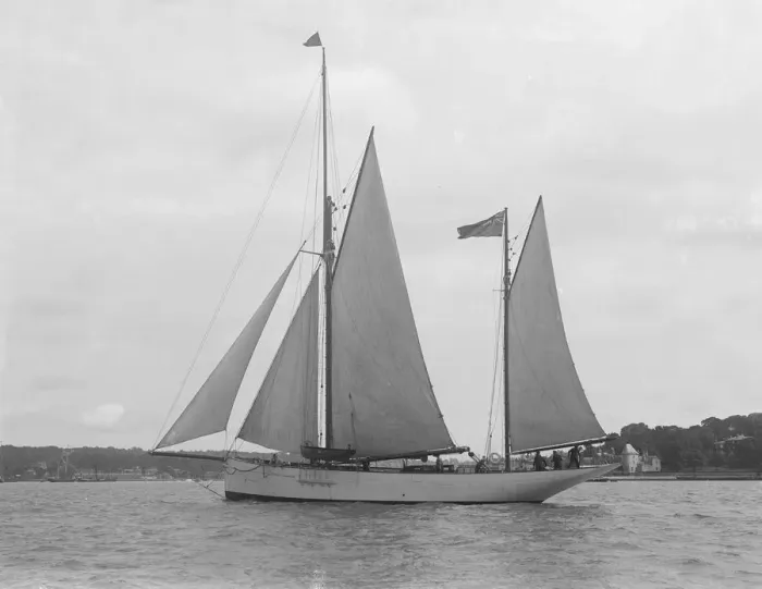 Framed Print : The 167 ton ketch Anemone under sail, 1922. Creator: Kirk & Sons of Cowes Framed Print : The 167 ton ketch Anemone under sail, 1922. Creator: Kirk & Sons of Cowes