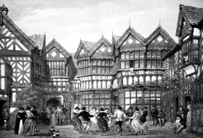 Framed Print : 16th Century timberwork at Little Moreton, 1925. Artist: Joseph Nash