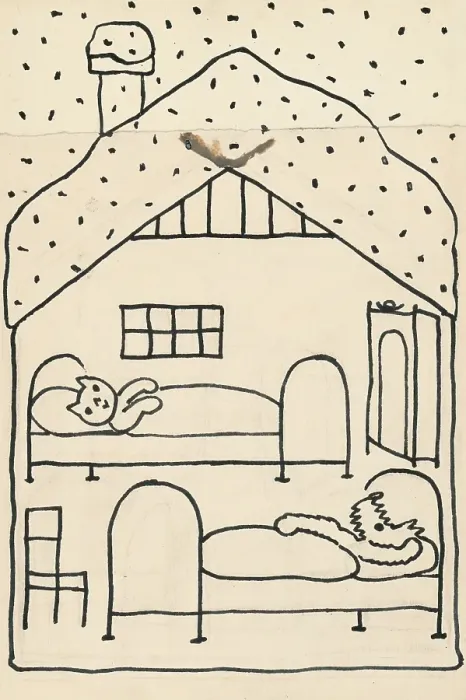 Framed Print : 17. Talking about a dog and a cat, around 1928. Creator: Josef Capek Framed Print : 17. Talking about a dog and a cat, around 1928. Creator: Josef Capek