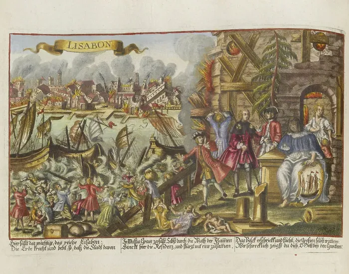 Framed Print : The 1755 Lisbon earthquake. From the Augsburgische Sammlung by J. M. Roth, 1756. Creator: Anonymous. The 1755 Lisbon earthquake. From the Augsburgische Sammlung by J. M. Roth, 1756. Creator: Anonymous Framed Print : The 1755 Lisbon earthquake. From the Augsburgische Sammlung by J. M. Roth, 1756. Creator: Anonymous. The 1755 Lisbon earthquake. From the Augsburgische Sammlung by J. M. Roth, 1756. Creator: Anonymous