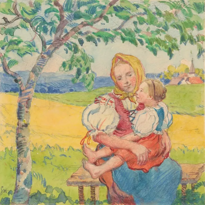 Framed Print : 18.- In mommy's arms, 1932. Creator: Gustav Mally. 18.- In mommy's arms, 1932. Creator: Gustav Mally Framed Print : 18.- In mommy's arms, 1932. Creator: Gustav Mally. 18.- In mommy's arms, 1932. Creator: Gustav Mally