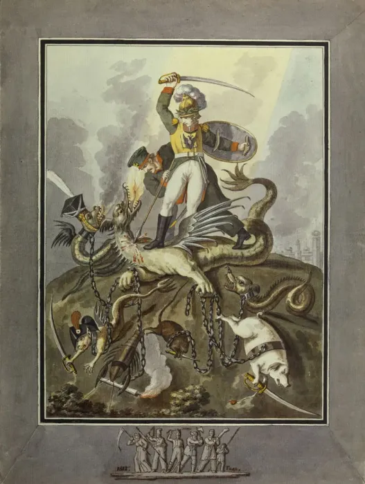 Framed Print : 1812. Allegory, 1813. Artist: Tupylev, Ivan Philippovich (1758-1821) Framed Print : 1812. Allegory, 1813. Artist: Tupylev, Ivan Philippovich (1758-1821)