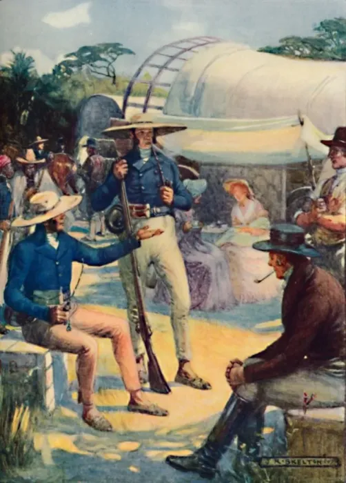 Framed Print : 1820 Settlers and their Boer Convoys, 1909. Artist: Joseph Ratcliffe Skelton Framed Print : 1820 Settlers and their Boer Convoys, 1909. Artist: Joseph Ratcliffe Skelton
